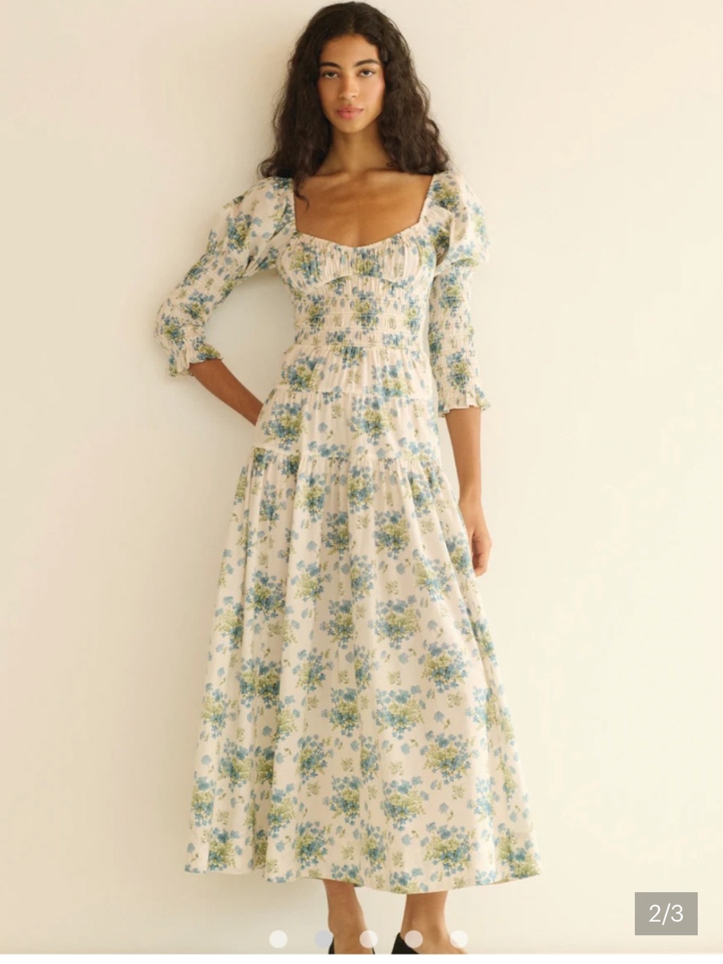 Doen Seraphina Floral Dress - Creme Lantana Floral